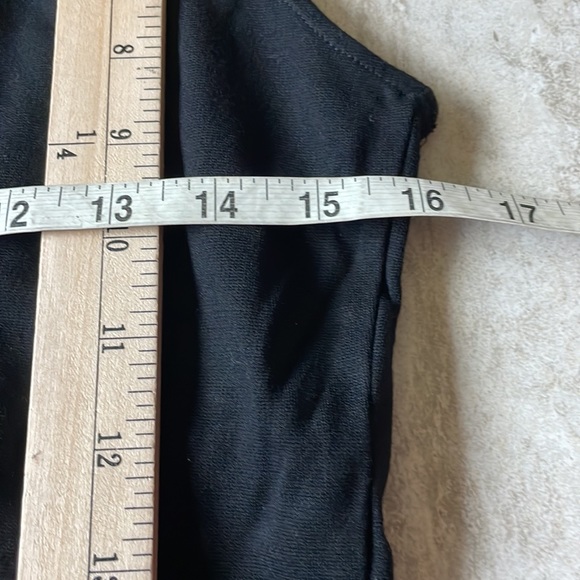 Lapis Black & Red Striped Dress Shirred Front Sleeveless Body-con Large - Picture 3 of 7